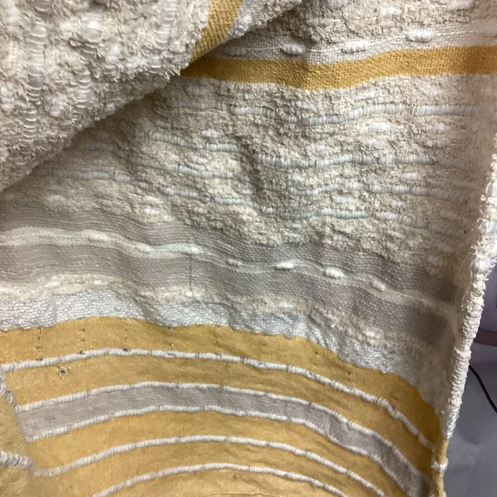 C&C California Yellow Cream Plush Decorative Throw